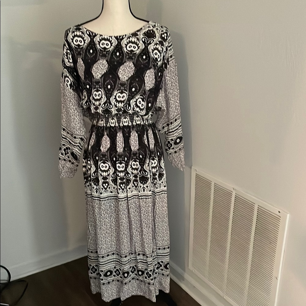 Free People Black and White Long Sleeve dress or work of ART?